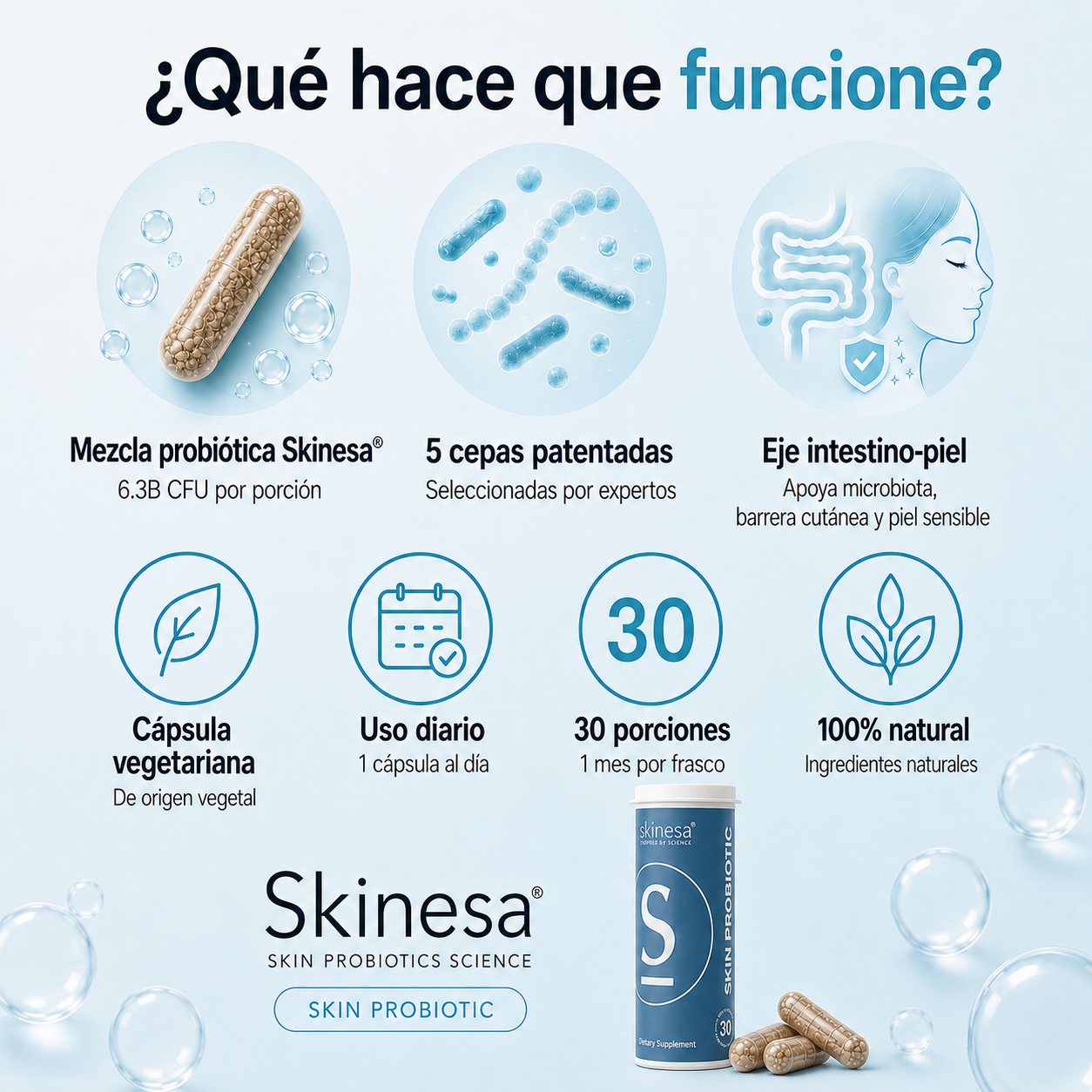 Skinasa | Probiótico para problemas de la piel